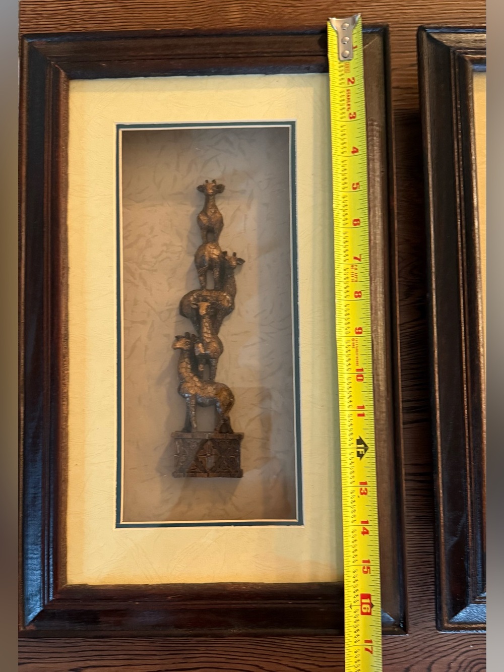 Vintage African Safari Shadow Box-(Giraffes, Zebras, Elephants) - Picture 6 of 12